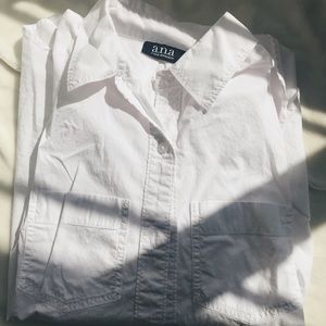 new white button up blouse
